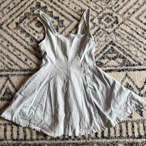 ** SOLD ** Mustard Seed Light Denim Flared Skater Dress